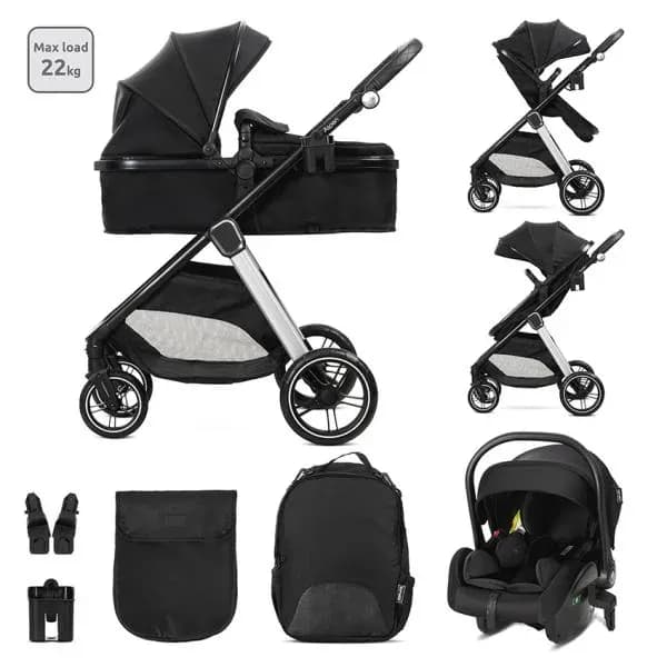 Carucior Set 3 in 1, Aspen, pana la 22 kg, Negru