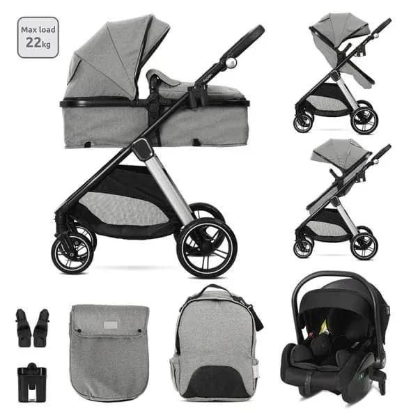 Carucior Set 3 in 1, Aspen, pana la 22 kg, Gri