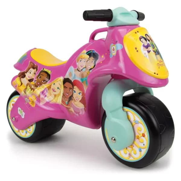 Moto Ride-on Neox fara pedale pentru copii, Injusa, licenta Disney, Princess, 18-36 luni, Roz cu Verde