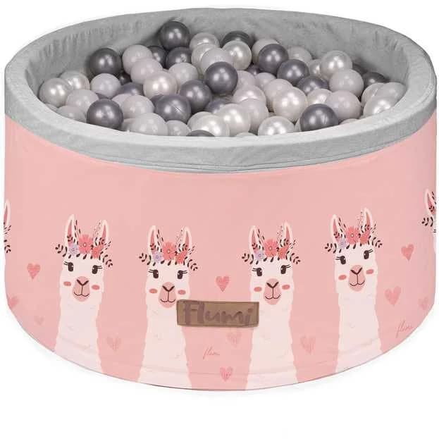 Piscina Uscata Pentru Copii Lama Roz 90X40cm cu 200 bile incluse Flumi FM3302968