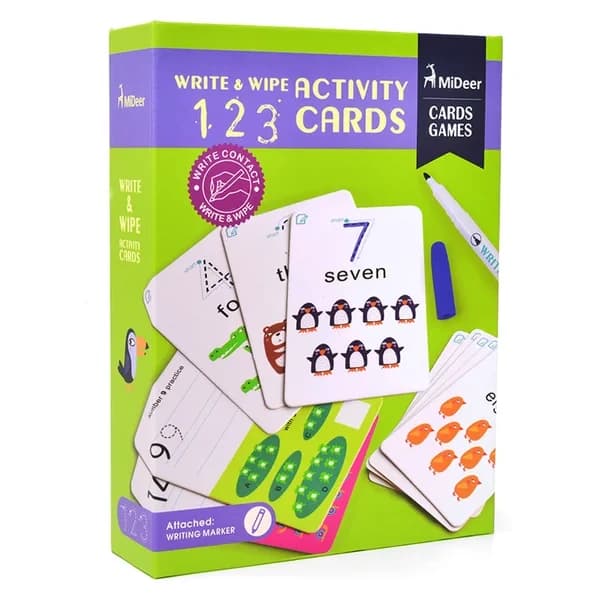 Cartonase Scrie si Sterge 123 Mideer MD1031