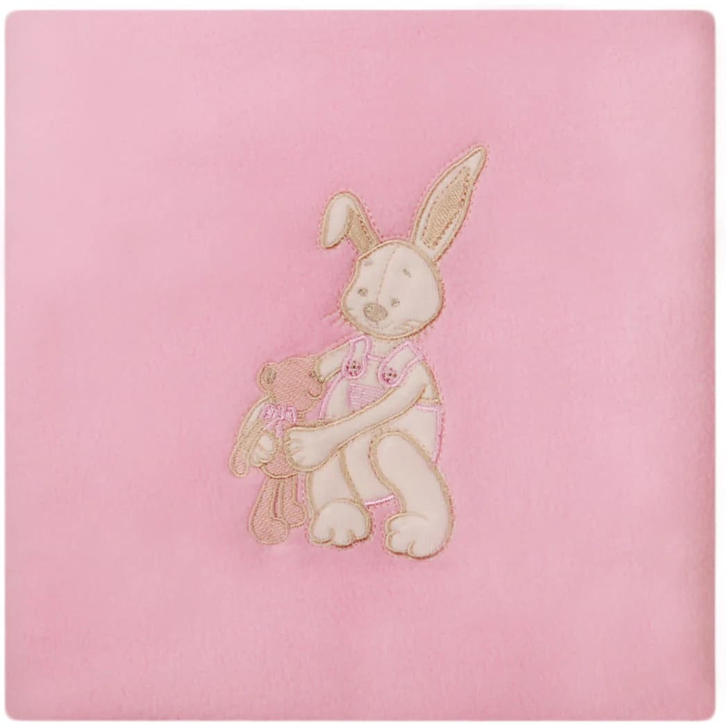 Păturică bebeluși cu Broderie Polar Fleece 90 x 80 cm Womar Zaffiro PT-PF-01