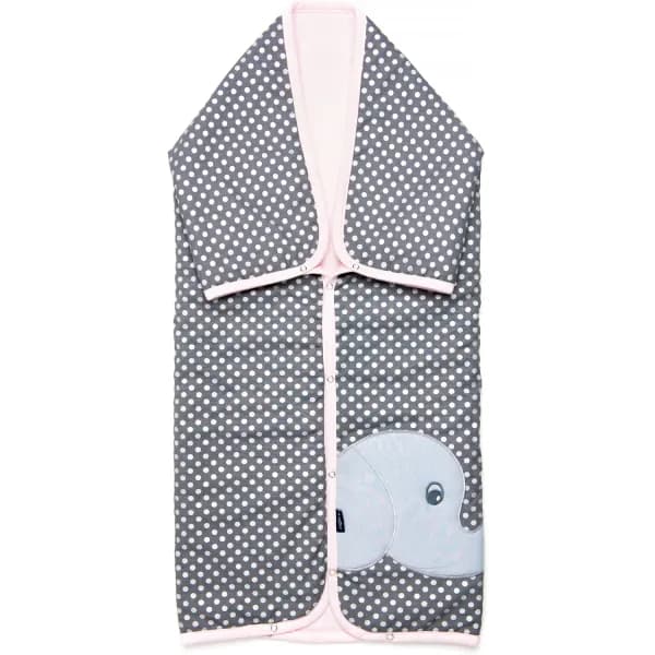 Păturică multifunctionala cu broderie Elefant Womar Zaffiro AN-OWZF-04EL