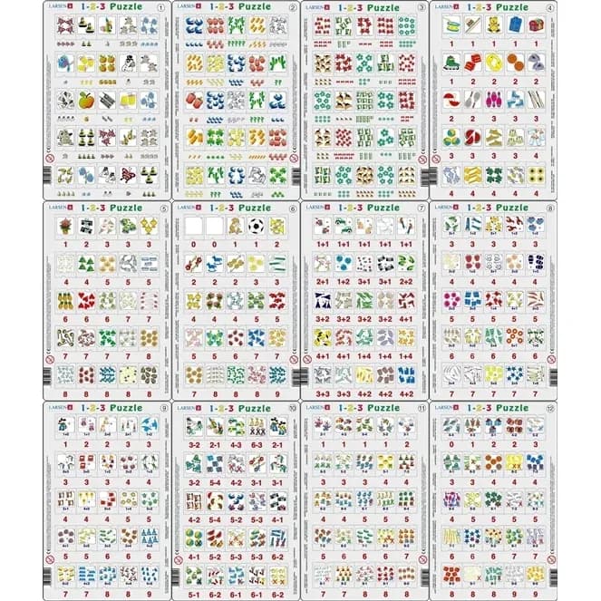 Set 12 Puzzle-uri 1-2-3, 25 Piese Larsen LRP46