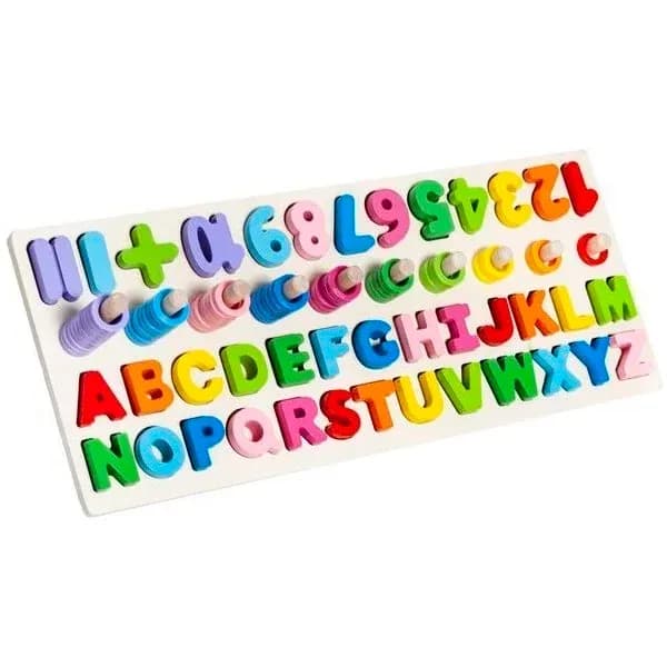 Puzzle lemn cu cifre si litere Iso Trade MY17385