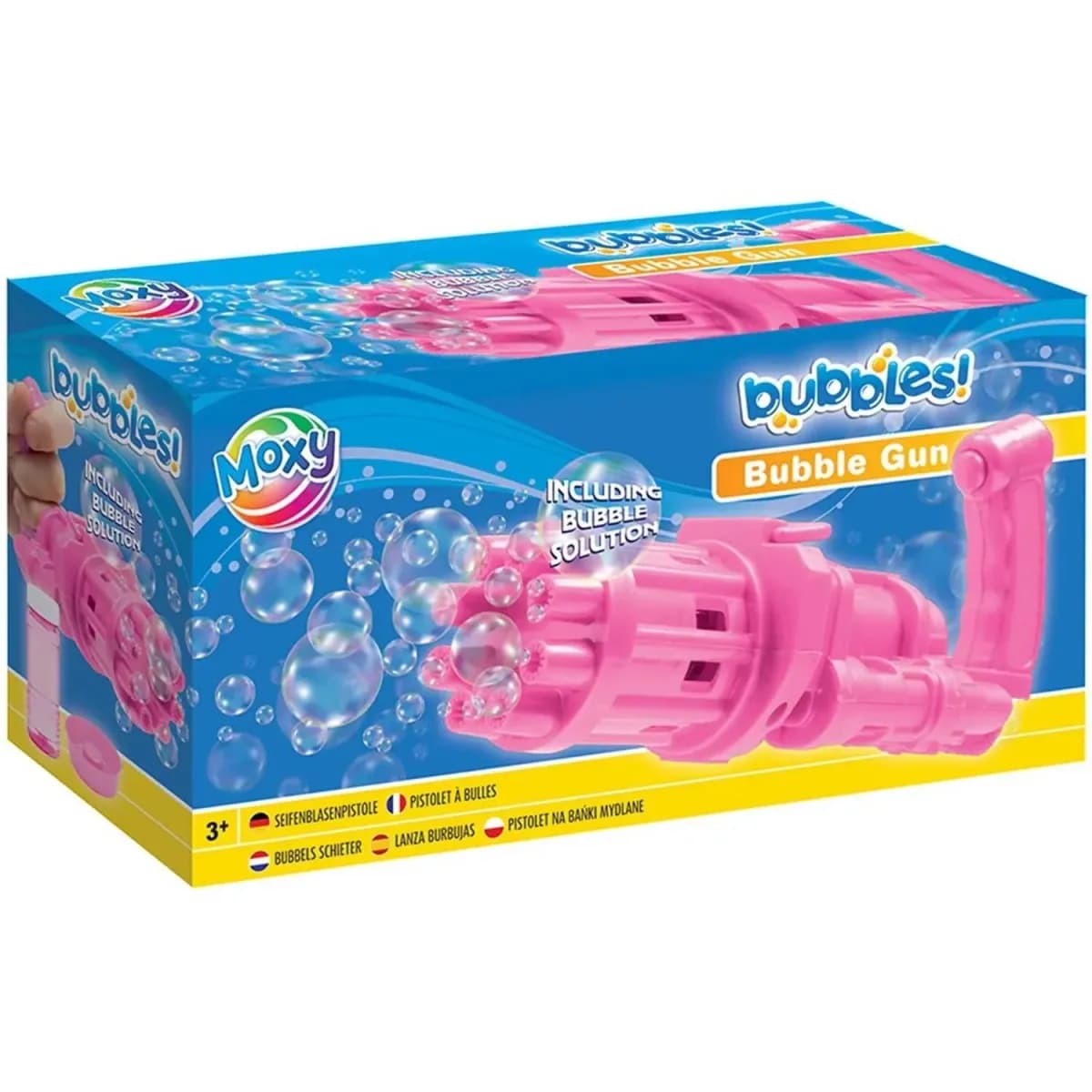 Pistol pentru baloane de sapun Bubble Shooter cu 50 ml solutie inclusa Moxy GR600041