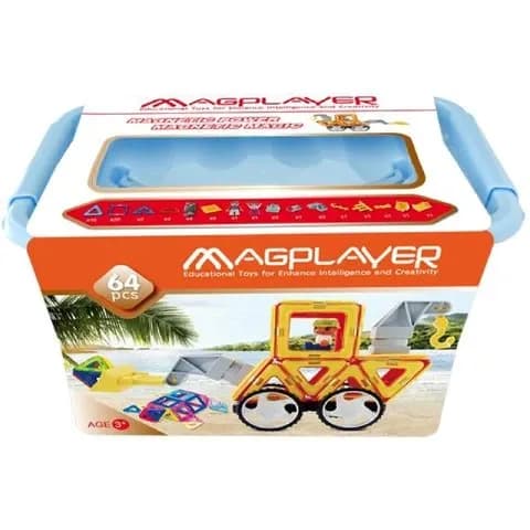 Joc de constructie magnetic - 64 piese