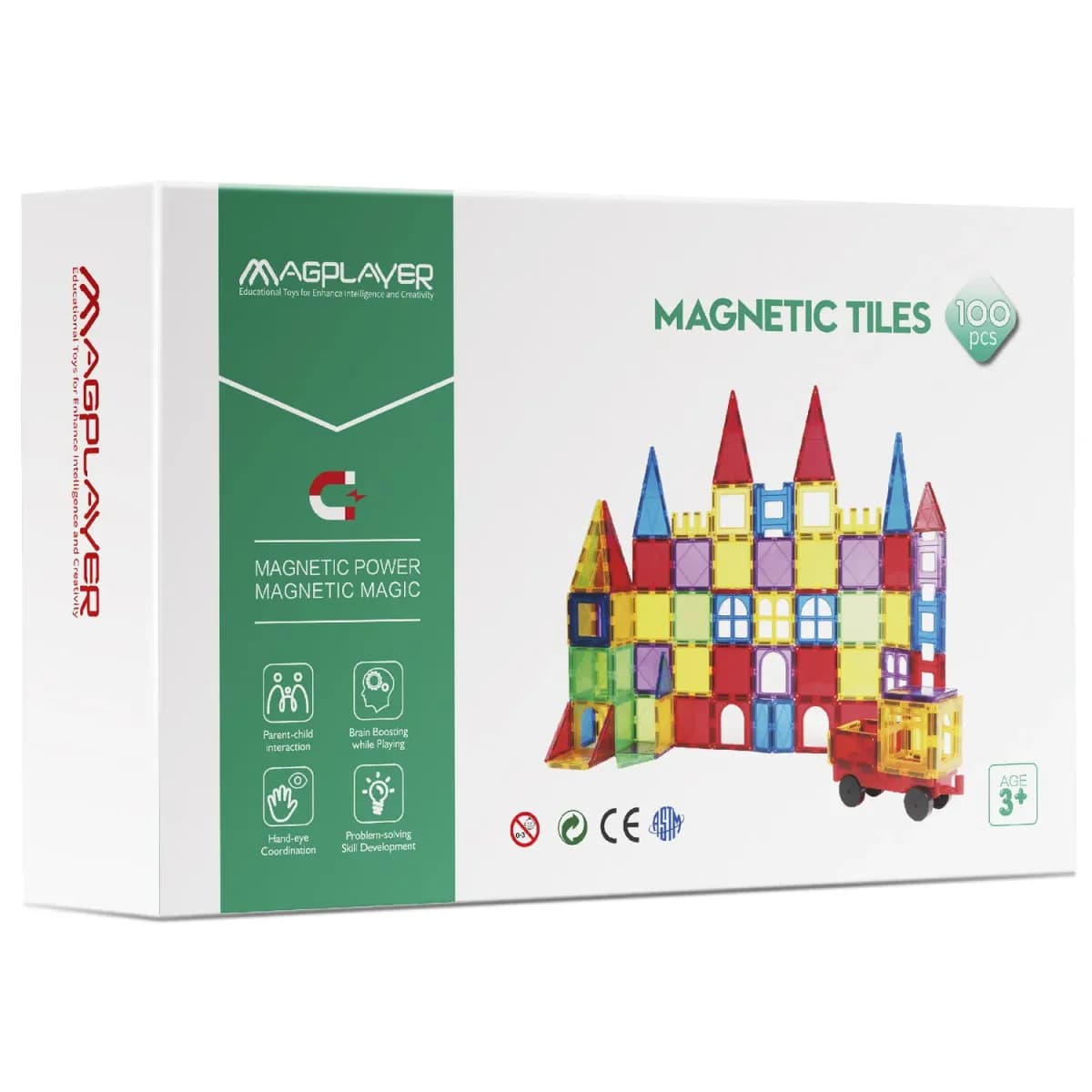 Set de constructie magnetic 3D - 100 piese — imaginea 1