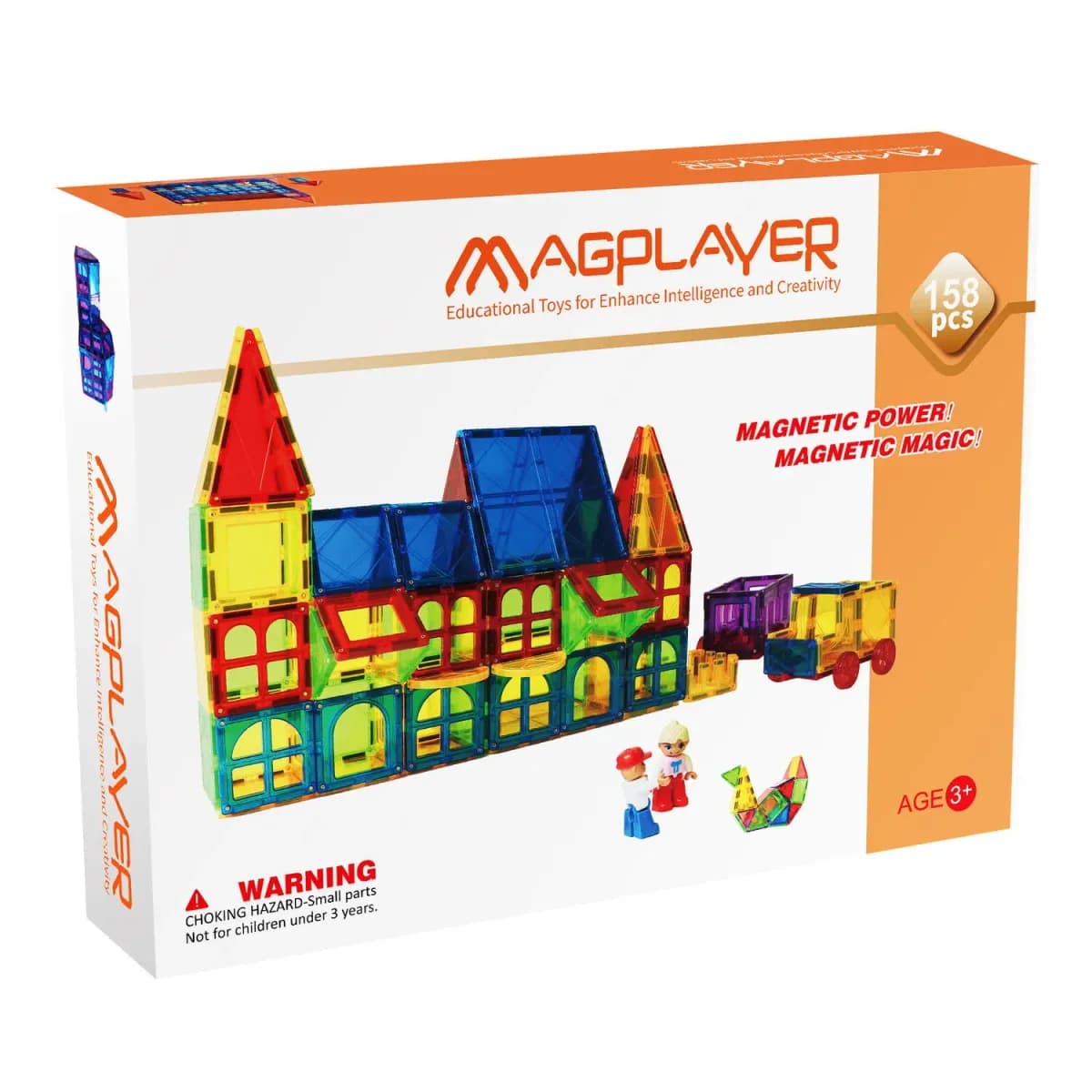 Set de constructie magnetic 3D - 158 piese — imaginea 1