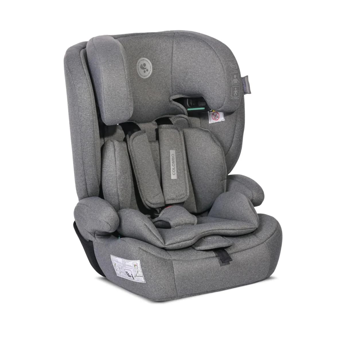 Scaun auto Colombo, i-Size, de la 15 luni pana la 12 ani, 76-150 cm, Gri