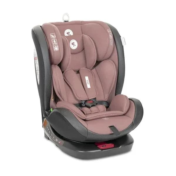Scaun auto pentru copii, Ares, i-Size, Isofix, anti rebound bar, rotativ, 40-150 cm, 0 luni-12 ani, Pink