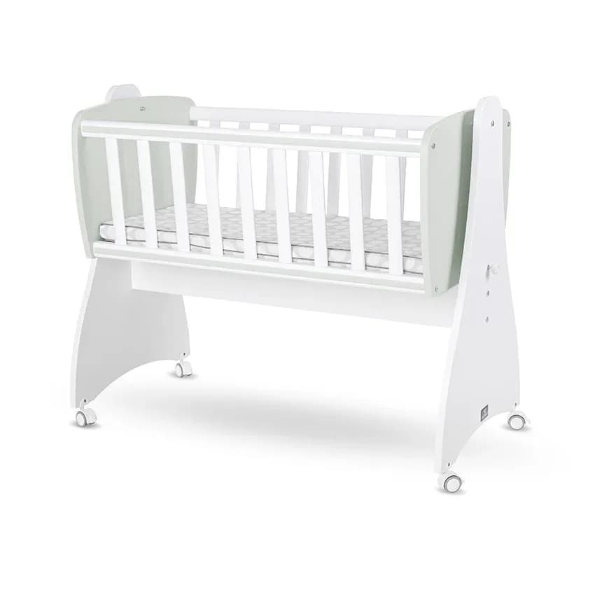 Patut leagan balansoar, First Dreams, 105 x 55 x 83 cm, transformabil, White Milky Green