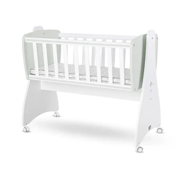 Patut leagan balansoar, First Dreams, 105 x 55 x 83 cm, transformabil, White Milky Green
