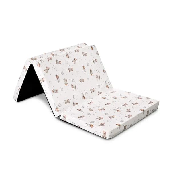 Saltea pliabila de voiaj, 60 x 120 x 5 cm, spuma elastica, Bear and Pillow Beige