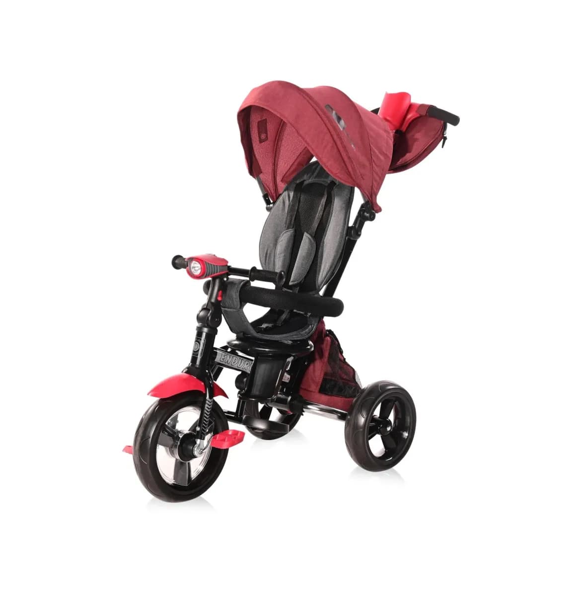 Tricicleta multifunctionala 4in1, Enduro, scaun rotativ, Red & Black Luxe