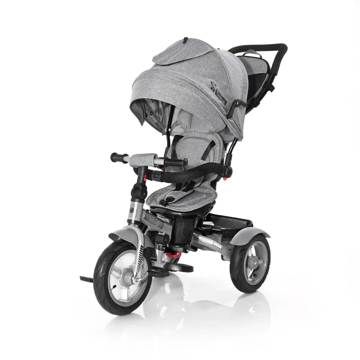 Tricicleta multifunctionala 4in1, Neo Air, roti mari cu camera, Grey Luxe New