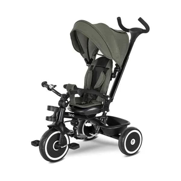 Tricicleta pentru copii, Tino, sezut rotativ 360 grade, scaun rabatabil, control parental, Green