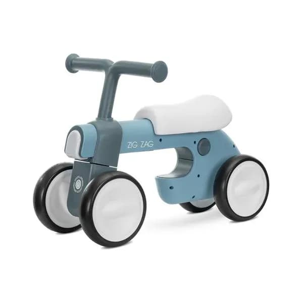 Bicicleta de echilibru, Zig Zag, 12-36 luni, scaun reglabil 2 pozitii, lumini si muzica, Blue Petrol