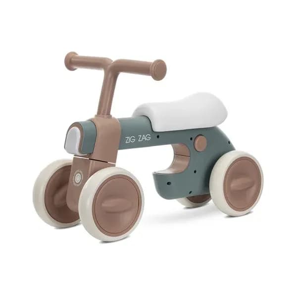 Bicicleta de echilibru, Zig Zag, 12-36 luni, scaun reglabil 2 pozitii, lumini si muzica, Beige