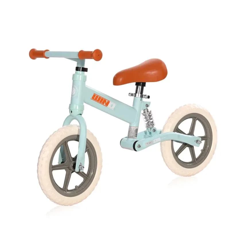 Bicicleta de echilibru Wind, de la 2 ani pana la 5 ani, cadru cu amortizor, roti mari, sa reglabila, Albastru deschis