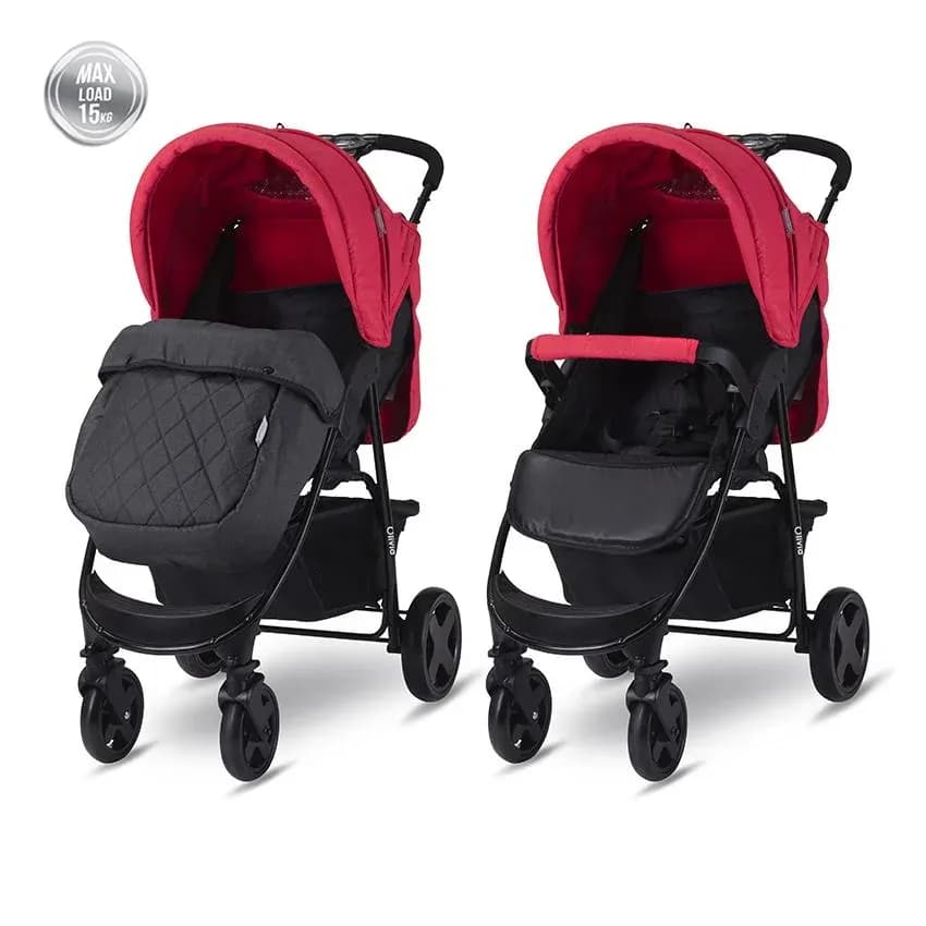 Carucior sport Olivia Basic, cu husa de picioare, pliere tip carte, Mars Rosu