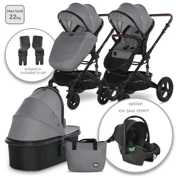 Carucior transformabil Boston, de la 0 luni pana la 22 kg, Dolphin Grey