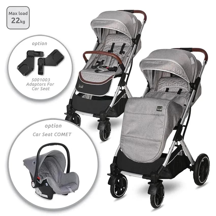 Carucior Storm, de la 0 luni pana la 4 ani, maxim 22 kg, cadru aluminiu, cos auto optional, Opaline Gri