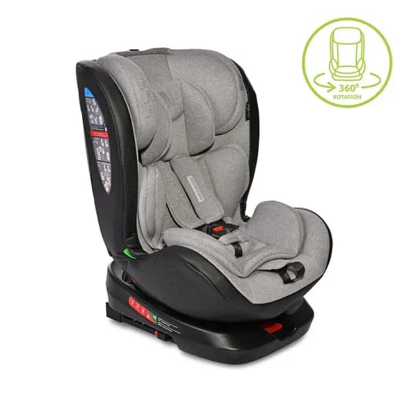 Scaun auto Nebula, i-Size, Isofix, baza rotativa, de la 0 luni pana la 12 ani, 40-150 cm, Gri