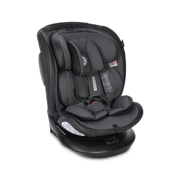 Scaun auto, Aviator, i-Size isofix, cu baza rotativa 360 grade, de la 0 luni pana la 12 ani, 40-150 cm, Gri