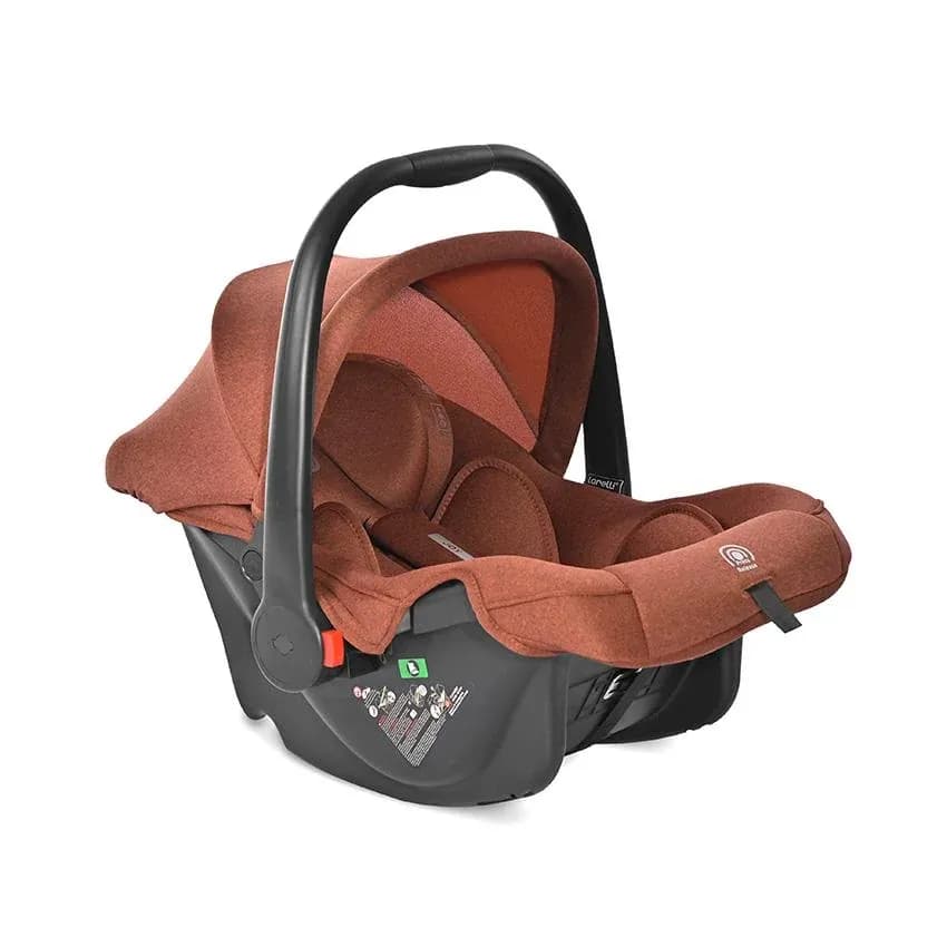 Scoica auto pentru copii Joy, de la 0 luni pana la 15 luni, 40-85 cm, copertina pliabila, maner de transport, Ginger