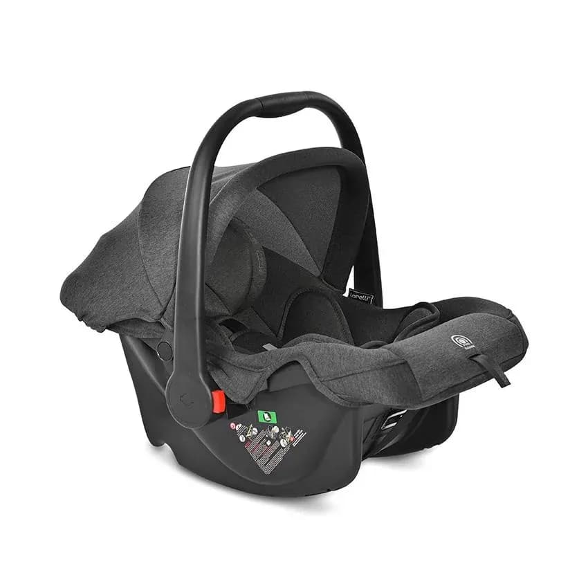 Scoica auto pentru copii Joy, de la 0 luni pana la 15 luni, 40-85 cm, copertina pliabila, maner de transport, Negru Jasper
