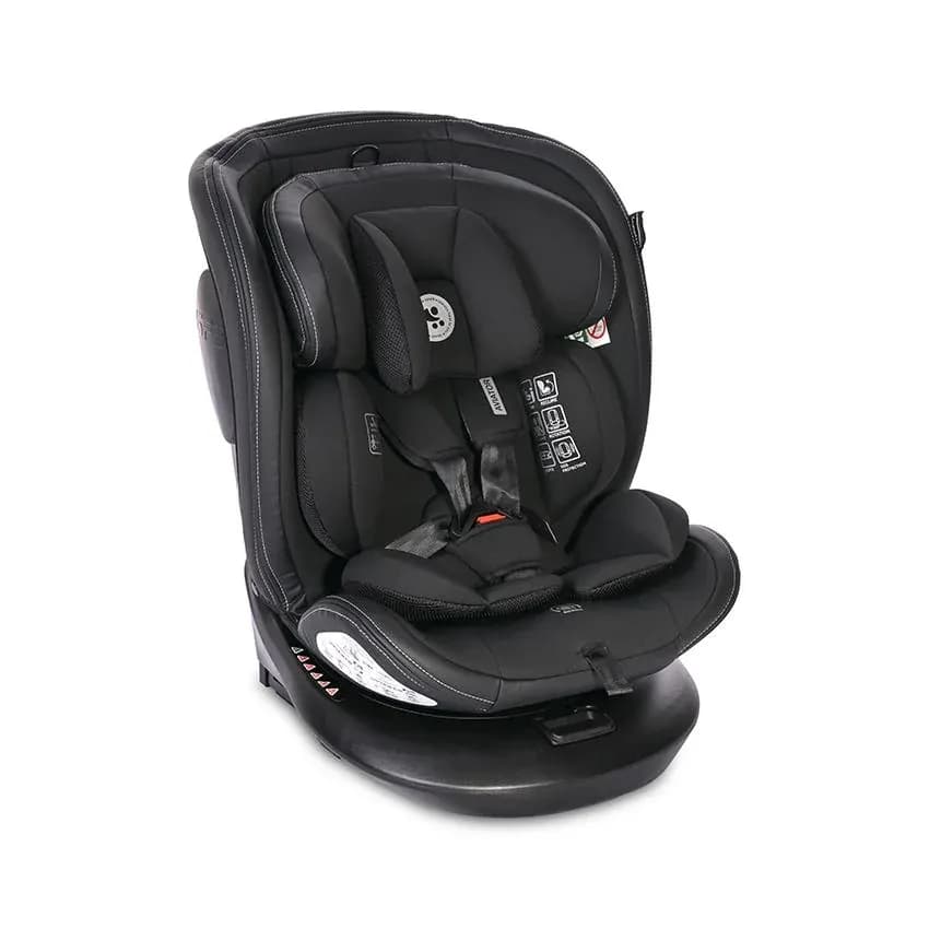 Scaun auto, Aviator, i-Size isofix, cu baza rotativa 360 grade, de la 0 luni pana la 12 ani, 40-150 cm, Negru Jasper