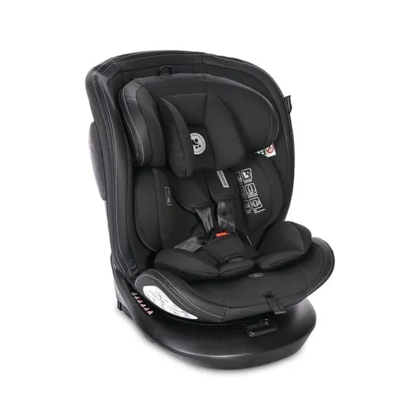 Scaun auto, Aviator, i-Size isofix, cu baza rotativa 360 grade, de la 0 luni pana la 12 ani, 40-150 cm, Negru Jasper
