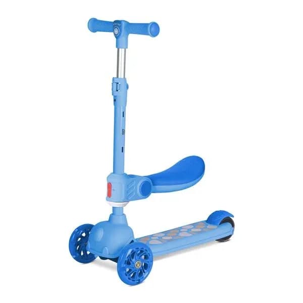 Trotineta, Jetster Plus, 3 ani+, pana la 20 kg, scaun pliabil si reglabil 4 pozitii, roti PU cu luminite, Blue