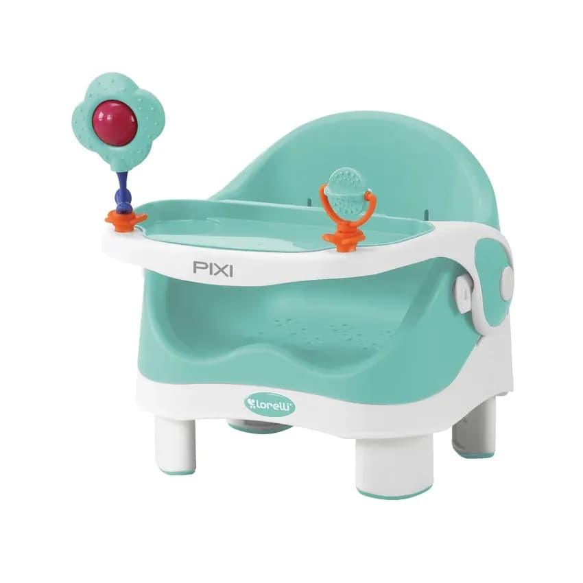 Scaun de masa, Pixi, Booster, Green & White — imaginea 1