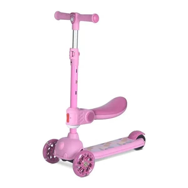 Trotineta, Jetster Plus, 3 ani+, pana la 20 kg, scaun pliabil si reglabil 4 pozitii, roti PU cu luminite, Pink — imaginea 1