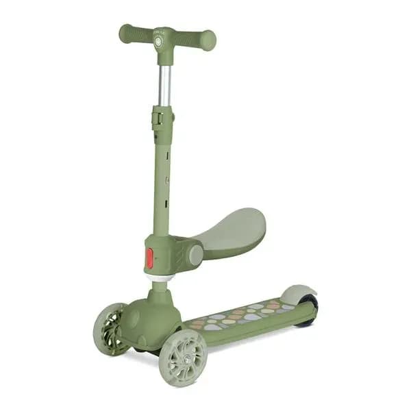 Trotineta, Jetster Plus, 3 ani+, pana la 20 kg, scaun pliabil si reglabil 4 pozitii, roti PU cu luminite, Green