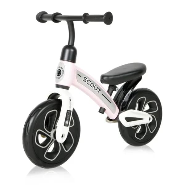 Bicicleta de echilibru Scout, de la 2 ani pana la 4 ani, roti mari, sa reglabila, Roz cu Alb