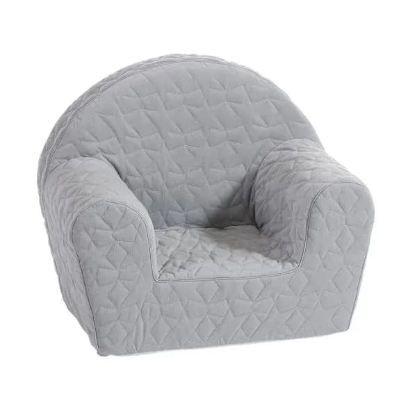 Fotoliu pentru copii, Knorr Toys, matlasat, umplutura din spuma moale, husa bumbac 100% detasabila si lavabila, 51 x 34 x 42 cm, 9 Luni+, Cosy Geo Grey