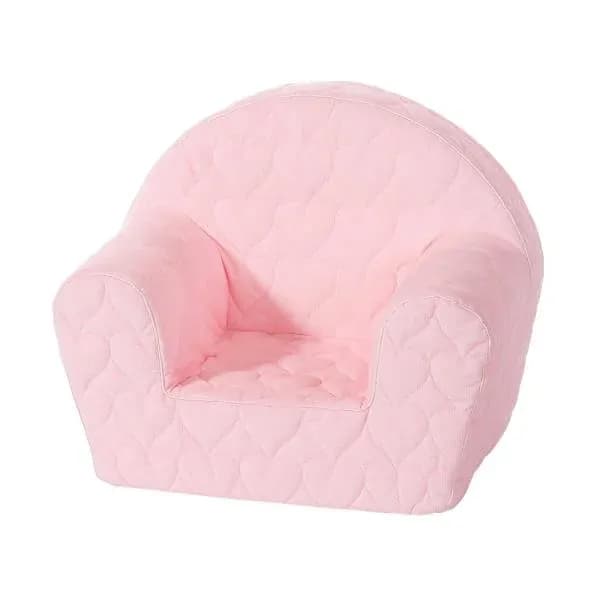 Fotoliu pentru copii, Knorr Toys, matlasat, umplutura din spuma moale, husa bumbac 100% detasabila si lavabila, 51 x 34 x 42 cm, 9 Luni+, Cosy Heart Rose