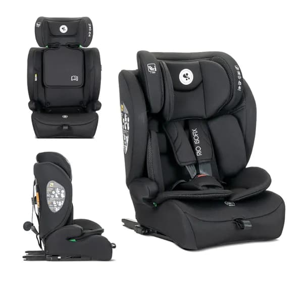Scaun auto pentru copii, Rio, Isofix cu Top Tether, i-Size, 76-150 cm, 15 Luni-12 Ani, Black