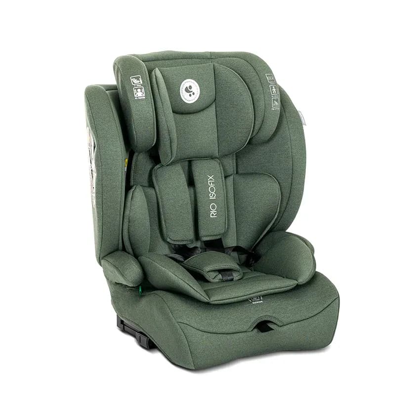 Scaun auto pentru copii, Rio, Isofix, 76-150 cm, 15 Luni-12 Ani, tetiera reglabila prin mecanism, Green new