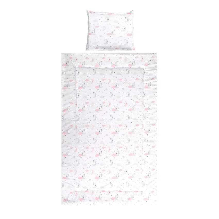 Set lenjerie pat 3 piese, bumbac ranforce, Cosy, Moons & Stars Pink
