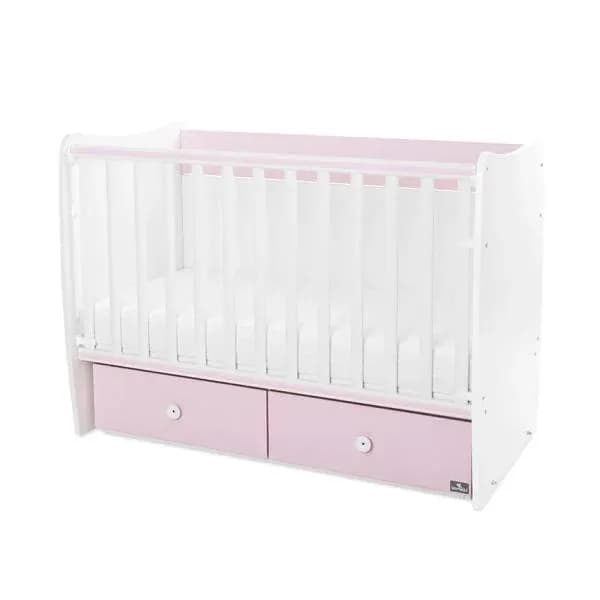 Patut balansoar Matrix, 60 x 120 cm, transformabil, White Orchid Pink