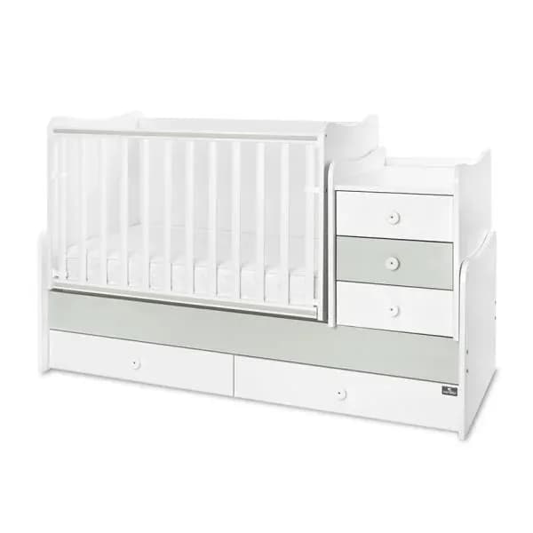 Mobilier multifunctional, Maxi Plus, 70 x 160 cm, transformabil, Trio White Milky Green