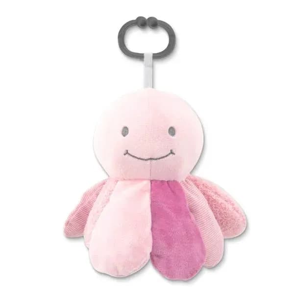 Jucarie din plus, de activitate, Octopus, Natural Pink, 0 luni+