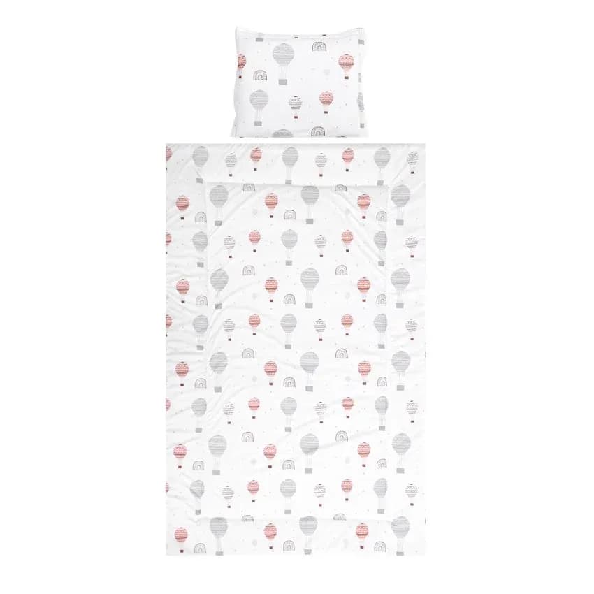 Set lenjerie pat 3 piese, bumbac ranforce, Cosy, Baloons Grey