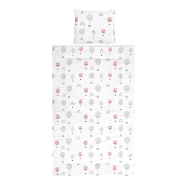 Set lenjerie pat 3 piese, bumbac ranforce, Cosy, Baloons Grey