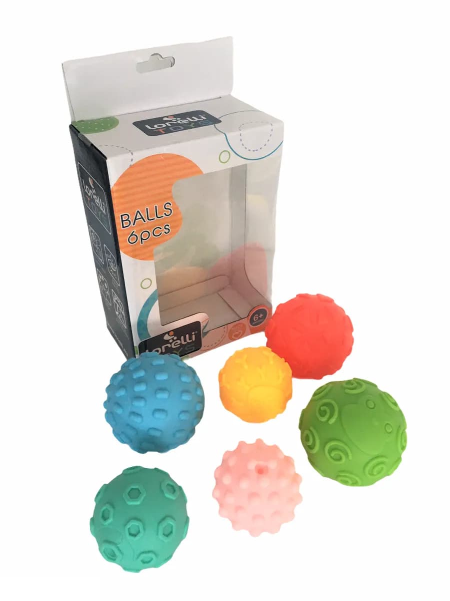 Set 6 mingi senzoriale penru bebelusi, 6 luni+, multicolor