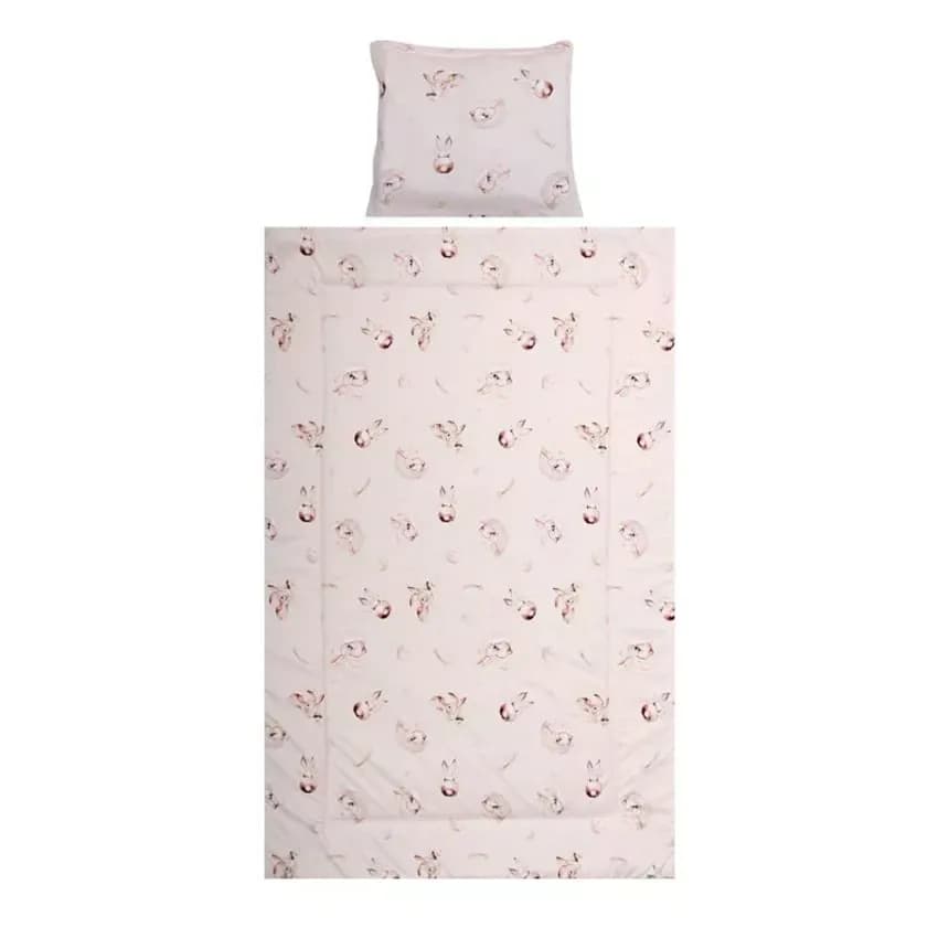 Set lenjerie pat 3 piese, bumbac ranforce, Cosy, Bunnies Beige